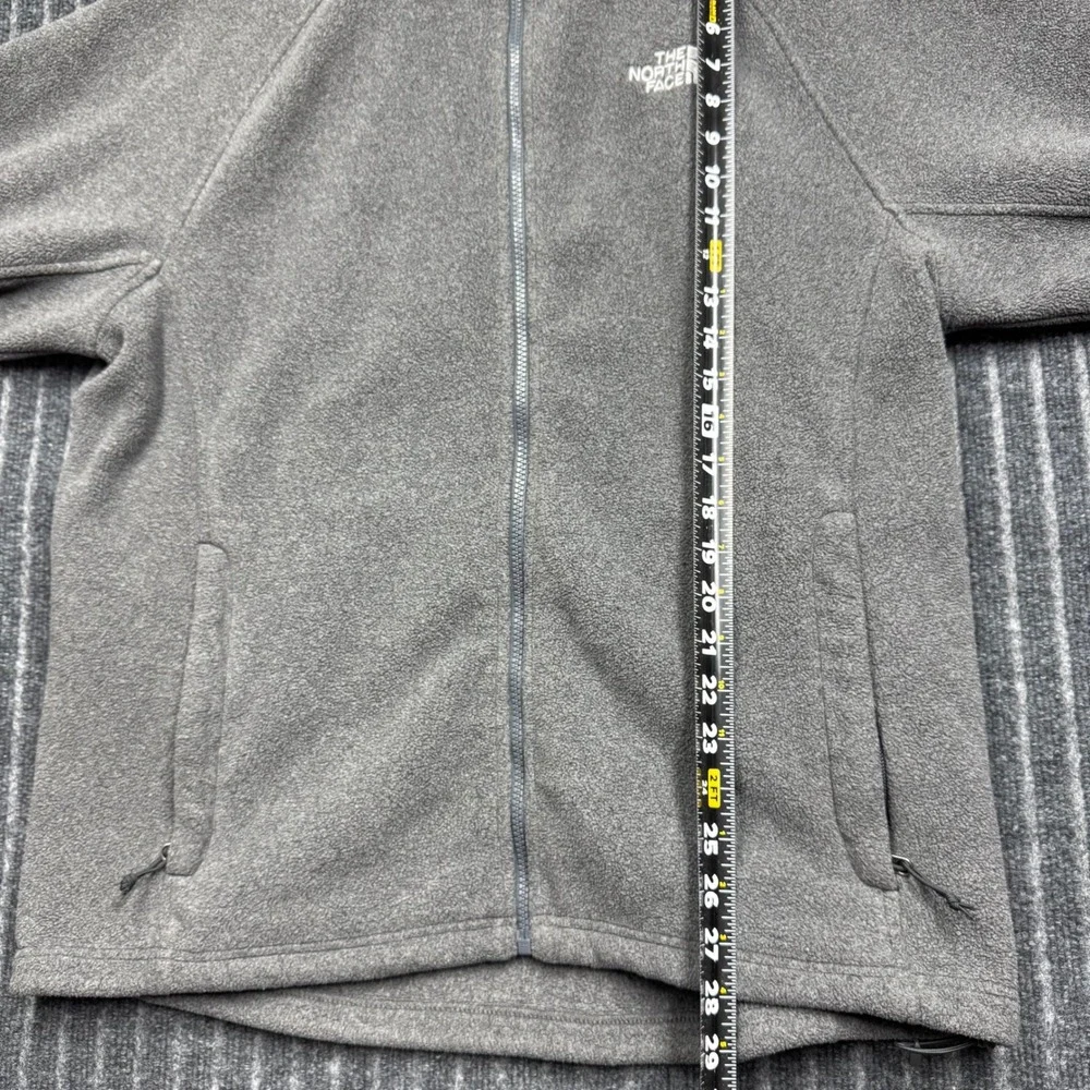 The North Face Fleece Jacket Large Gray Excellent Full Zip Mock Neck (2307)